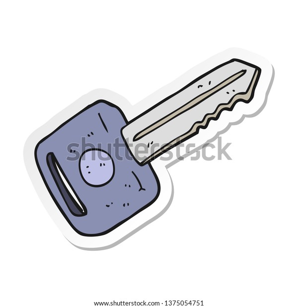 sticker of a cartoon car
key