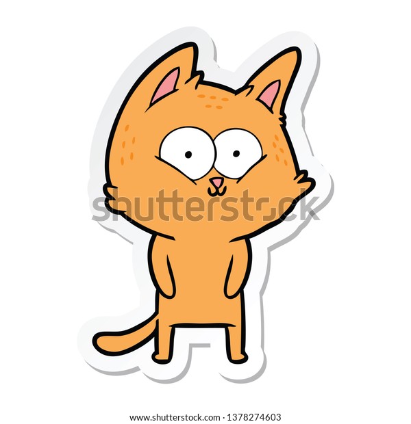 Sticker Cartoon Cat のイラスト素材