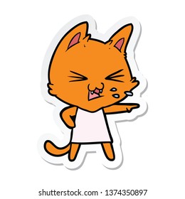 Sticker Cartoon Cat Hissing Stock Illustration 1374350897 | Shutterstock