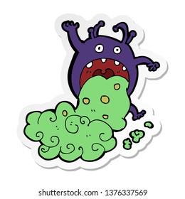 Sticker Cartoon Gross Monster Being Sick Stock Illustration 1376337569 ...