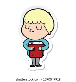 sticker of a cartoon grumpy boy