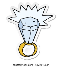 Sticker Of A Cartoon Huge Diamond Ring