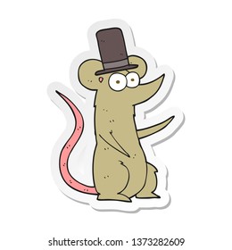 Sticker Cartoon Mouse Wearing Top Hat Stock Illustration 1373282609 ...