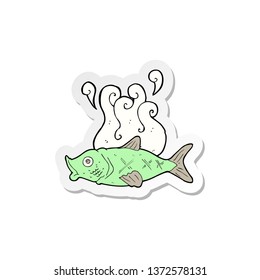 Sticker Of A Cartoon Smelly Fish