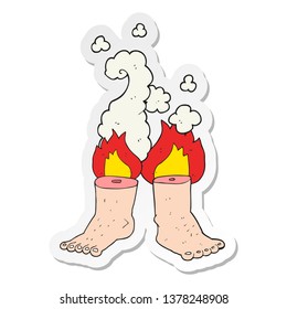 Sticker Of A Cartoon Of Spontaneous Human Combustion