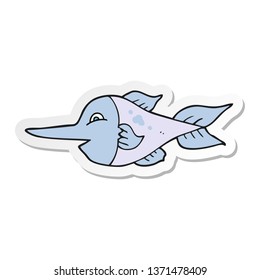 Sticker Cartoon Swordfish Stock Illustration 1371478409 | Shutterstock