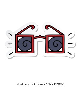 Sticker Of A Cute Cartoon Hypnotic Glasses