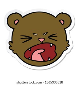 Sticker Cute Cartoon Teddy Bear Face Stock Illustration 1365335318 ...