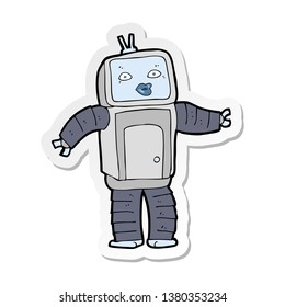 Sticker Funny Cartoon Robot Stock Illustration 1380353234 | Shutterstock