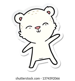 Sticker Happy Cartoon Polar Bear Pointing Stock Illustration 1374392066 ...