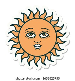 Sticker Tattoo Traditional Style Sun Face Stock Illustration 1652825755 ...