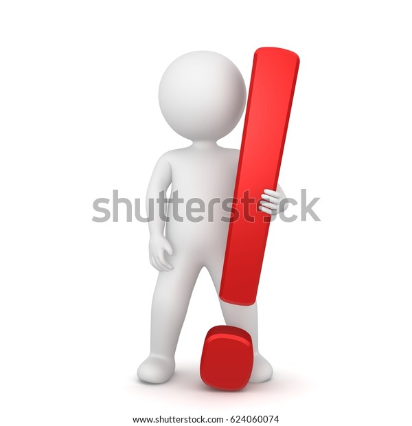 Stickman 3d Red Isolated On White Stock Illustration 624060074