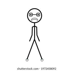 Stickman Sad Frown Glass Stock Illustration 1972458092 | Shutterstock