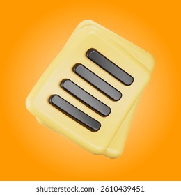 sticky note 3d render modern plastic illustration isolated for icon, business, ui