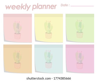 sticky note, cute notepad background, weekly planner 