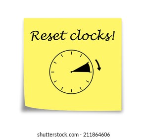 Sticky Note Reminder To Set Clocks Forward Black On Yellow