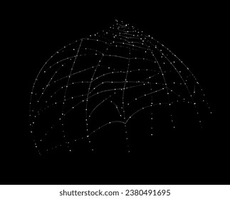 Sticky trap of intertwining dangerous vector lines on black background. Royalty high-quality free stock photo image of Spiderweb, White mesh patterns with halloween party