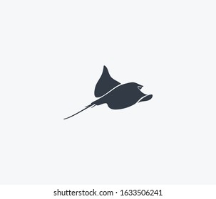 Sting Ray Icon Isolated On Clean Background. Sting Ray Icon Concept Drawing Icon In Modern Style. Illustration For Your Web Mobile Logo App UI Design.