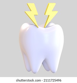 Stinging Pain In Tooth Icon Dentist Symbol 3d Render Illustration