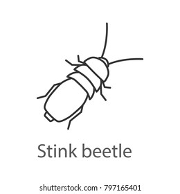 Stink Beetle Linear Icon. Insect. Bug. Thin Line Illustration. Contour Symbol. Raster Isolated Outline Drawing