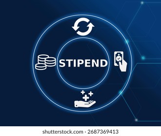 stipend concept.Stipend is a fixed regular payment for services, work, or maintenance.