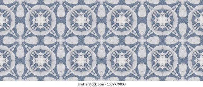 Embroidery Decorative Stitches Blue Colour Stock