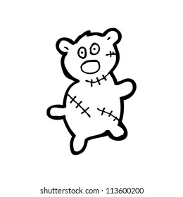 stitched teddy bear cartoon
