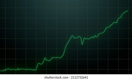 Stock Chart Going Up. Share Price Illustration. Investment Concept. 3D Render.