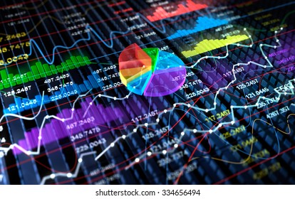 Stock Exchange 3D Graph background, 3D illustration