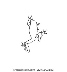 Stock illustration One single line drawing cute frog for company logo identity  Amphibian animal icon concept  Trendy continuous line draw  graphic illustration 