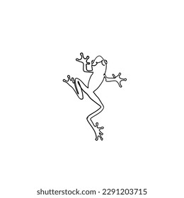 Stock  illustration One single line drawing cute frog for company logo identity  Amphibian animal icon concept  Trendy continuous line draw  graphic illustration 