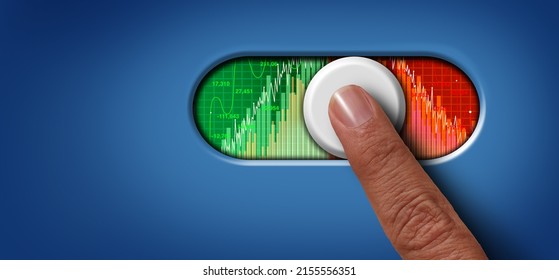 Stock Market Change And Economic Management Or Financial Advisor Expert Managing Up And Down Markets As A Finance Metaphor With A Skilled Money Managing Consultant In A 3D Illustration Style.