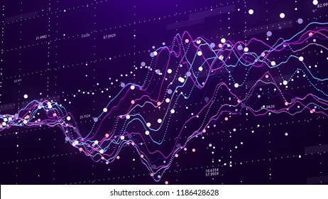 Stock Market Chart. Big Data. Business Graph. Investment Graph. Abstract Financial Chart. 3D Rendering.