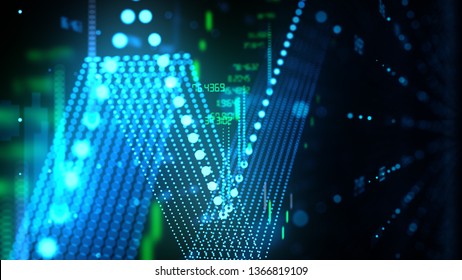 Stock Market Chart Trading On Exchange Share Market Price Chart Investment Trend Graph Conceptual 3D Render