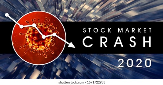 Stock Market Crash 2020. Coronavirus Crisis. 3D Rendering