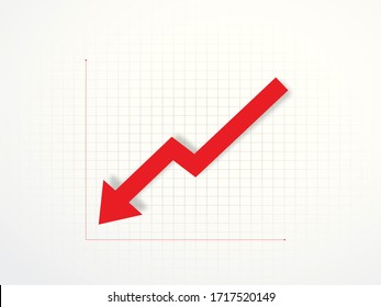 Stock Market Crash. Arrow Crashing Downward. Falling Graph. Economic Crisis. Recession. Market Crash.