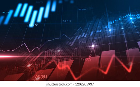 Stock Market Or Forex Trading Graph In Graphic Concept Suitable For Financial Investment Or Economic Trends Business Idea And All Art Work Design. Abstract Finance Background