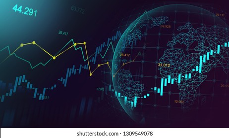 Stock market or forex trading graph in futuristic concept suitable for financial investment or Economic trends business idea and all art work design. Abstract finance background
