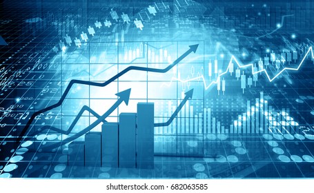 Stock Market Report. 3d Illustration 	