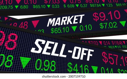 Stock Market Sell-Off Share Prices Down Fall Loss Trend 3d Illustration