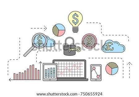 Stock Market Trade Concept Financial Forex Stock Illustration - 