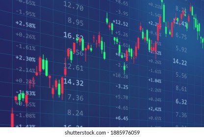 Stock Market Trading Candle Chart Illustration - Finance And Growth Investing