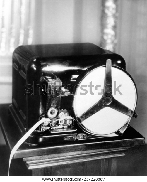 Stock ticker used on Wall Street\
and at the Stock Exchange in the late 1920s through the\
1940s.