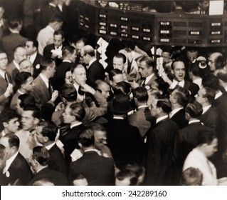 Stock Traders On The Floor Of The New York Stock Exchange In 1936.