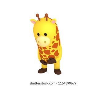 Listening Giraffe 3d Rendering Stock Illustration 1164399715