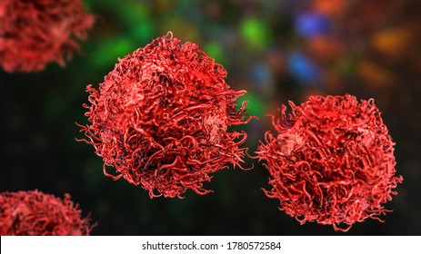 Stomach Cancer Cells, 3D Illustration Showing Morphology Of Cancerous Cells