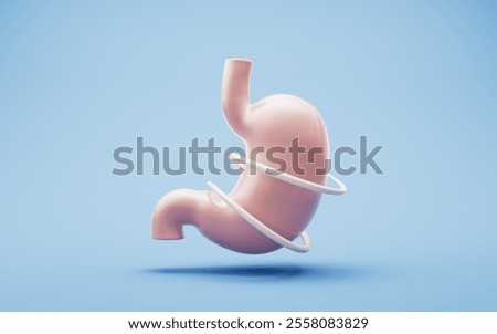 Stomach and nutrient absorption, 3d rendering. 3D illustration.