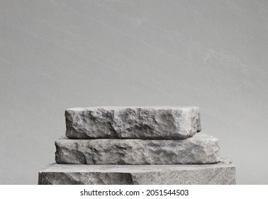 Stone Block For Product Display Background. Isolated, Clipping Path Included. 3d Illustration