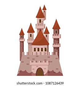 Stone Castle Icon Cartoon Illustration Castle Stock Illustration ...