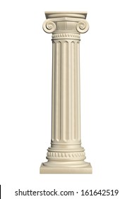 Stone column - isolated on white background, 3d render 